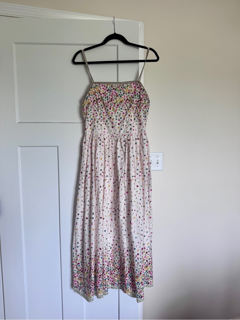 White Floral Maxi Sundress with Multi-Color Print